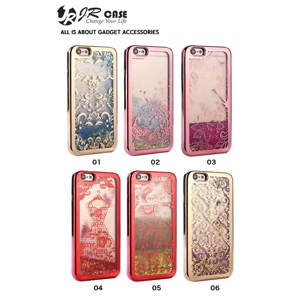 Casing Vivo V9 Softcase Water Glitter Motif Batik Henna TERBARU