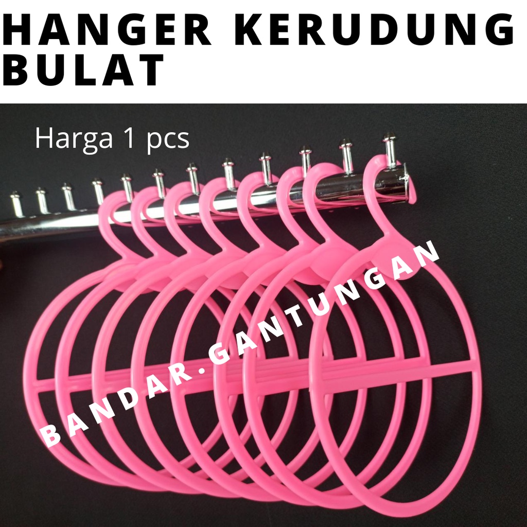 Hanger Gantungan Jilbab Display Hijab/Kerudung Segiempat Pasmina Oval/Bulat Mini Hanger Syal-BH