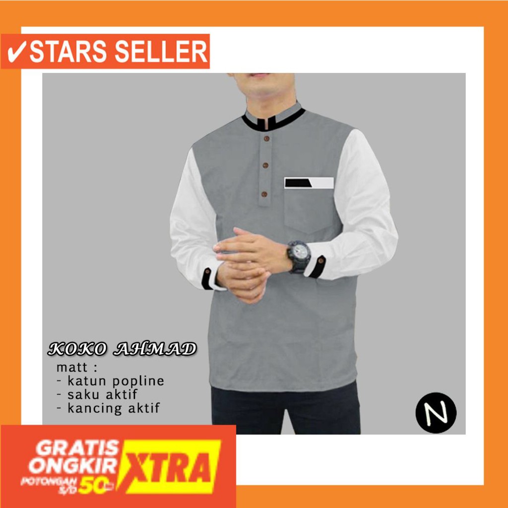 HEM PRIA DEWASA  COWOK LELAKI BIG BOSS MURAH 3.3 / Stellashoppie, Koko Ahmad, Kemeja Koko Pria