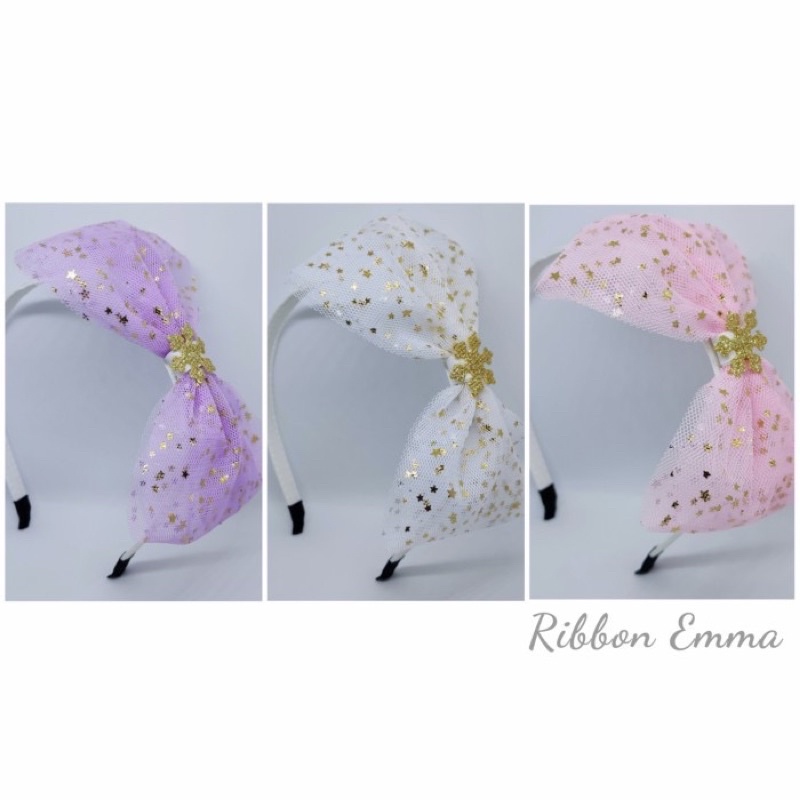 Bando Pita Snowflakes Bando Anak Bando Princess Bando Pita Tile Bando Pita Tulle Anak Bondu Anak Bon