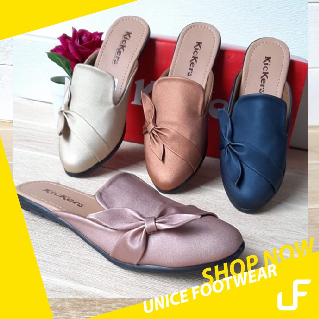 Sandal Kickers Wanita Slip On Cocok untuk Pesta Kondangan