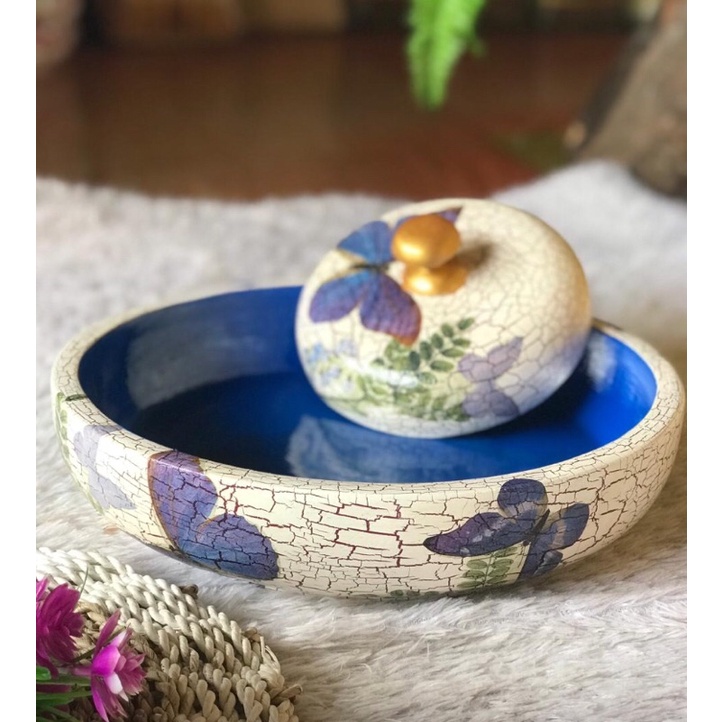 BOKOR FIBER DECO MOTIF RETAK SIZE 32CM