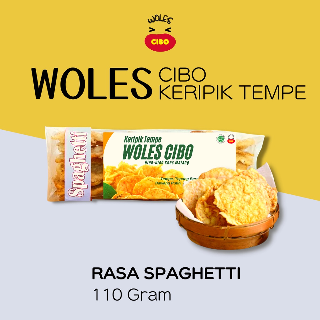 WOLES CIBO Kripik Tempe Malang Murah Rasa Spaghetti Keripik Mentari