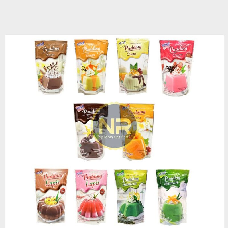 

puding nutrijel susu/nutrijel puding coklat varian buah