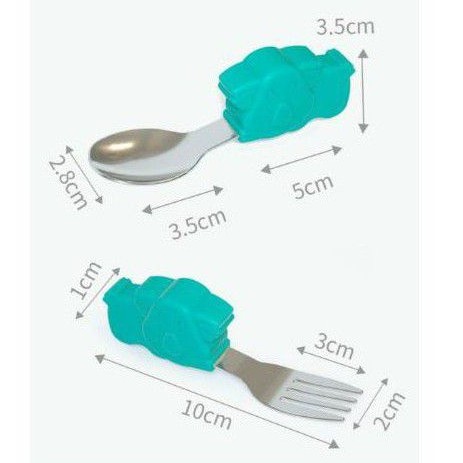 SET SENDOK GARPU GENGGAM ANAK | PALM GRASP SPOON LIKE MARCUS | BABY LEARNING SPOON | FREE BOX KOALA