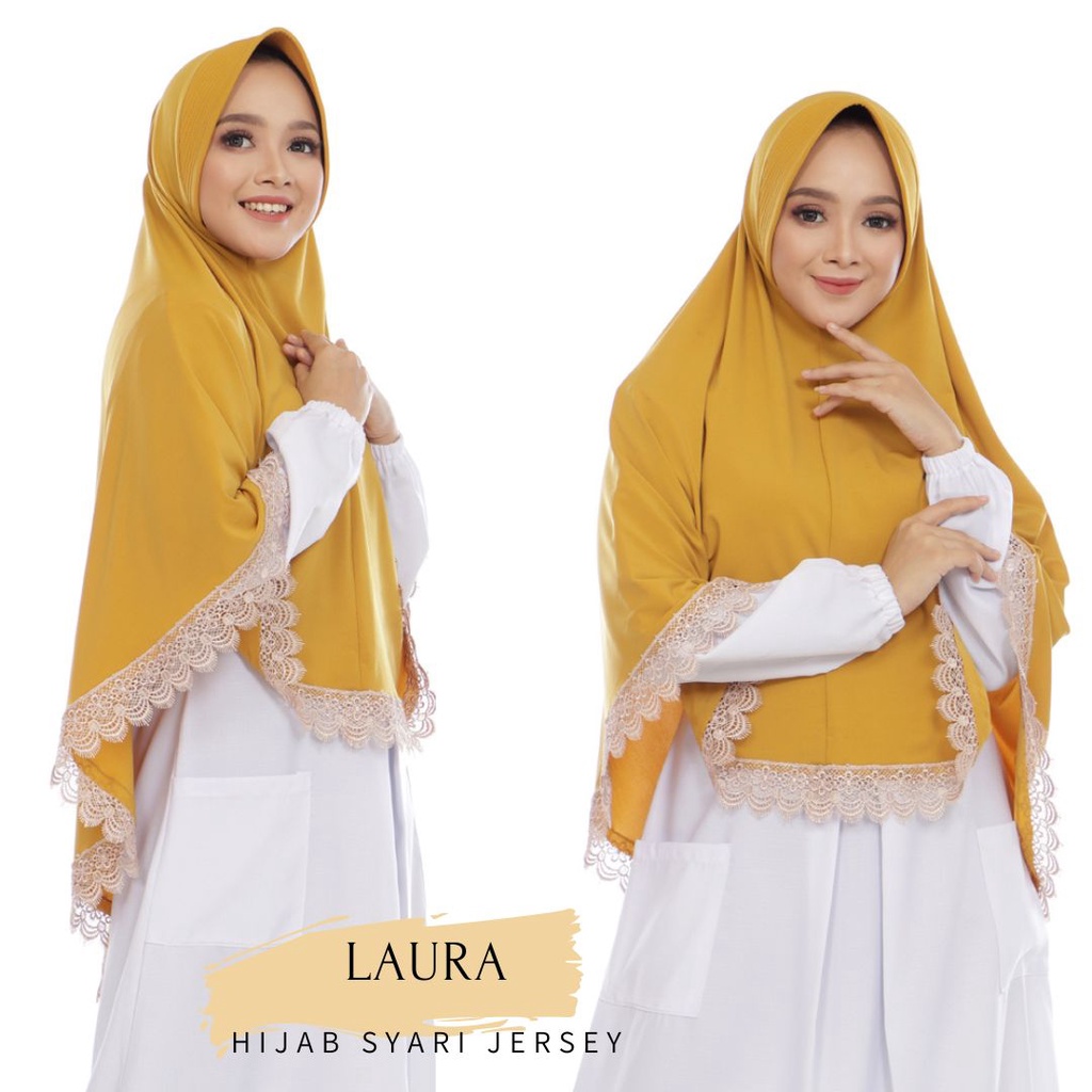 KERUDUNG BERGO JERSEY / HIJAB SYARI LANGSUNG PAKAI / KERUDUNG INSTAN SYARI / JILBAB BERGO JERSEY TERBARU KEKINIAN LAURA