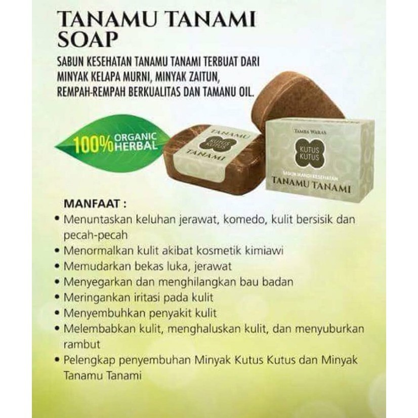 Tanamu Tanami Bar Soap 90gr Sabun Mandi Kesehatan