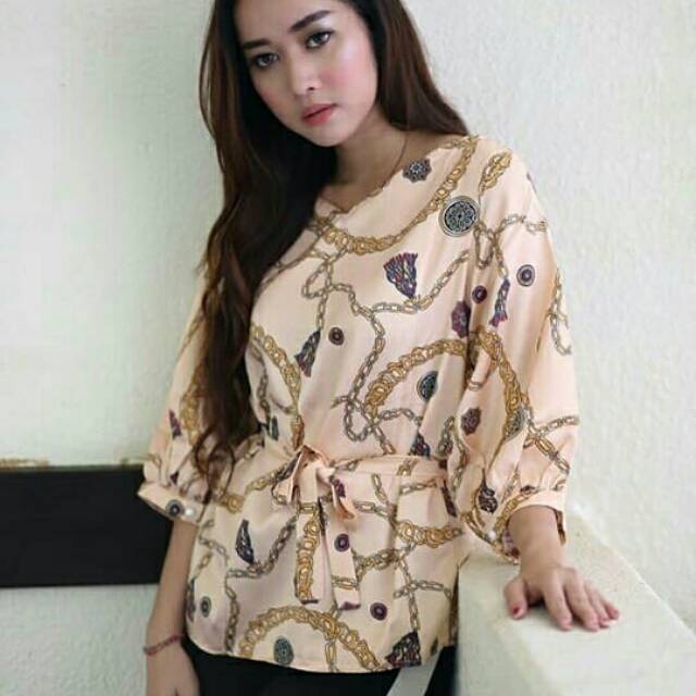 Atasan wanita Pepplum gucci (kemeja rantai)