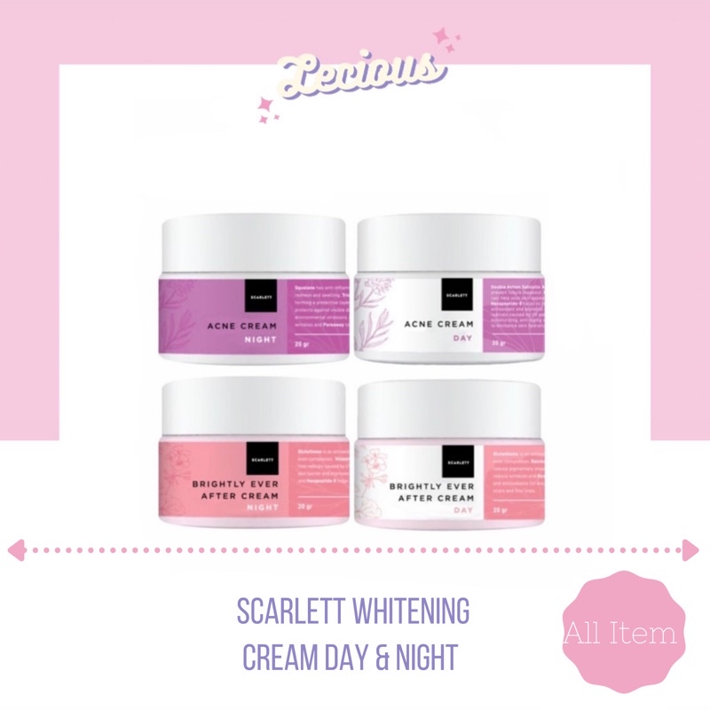 day night cream krim siang malam scarlet whitening scarlett