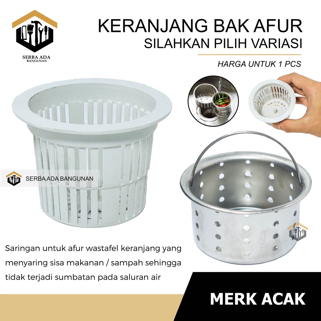 SARINGAN AFUR PVC &amp; STAINLESS SUS 304 / KERANJANG BAK CUCI PIRING WASTAFEL FILTER KOTORAN SAMPAH