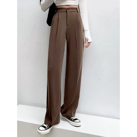 Celana Kulot Wanita-Loose Pants Trousers Wanita - Celana kerja wanita-Celana Anti Kusut -Celana Korea Trending-Saerah Fashion