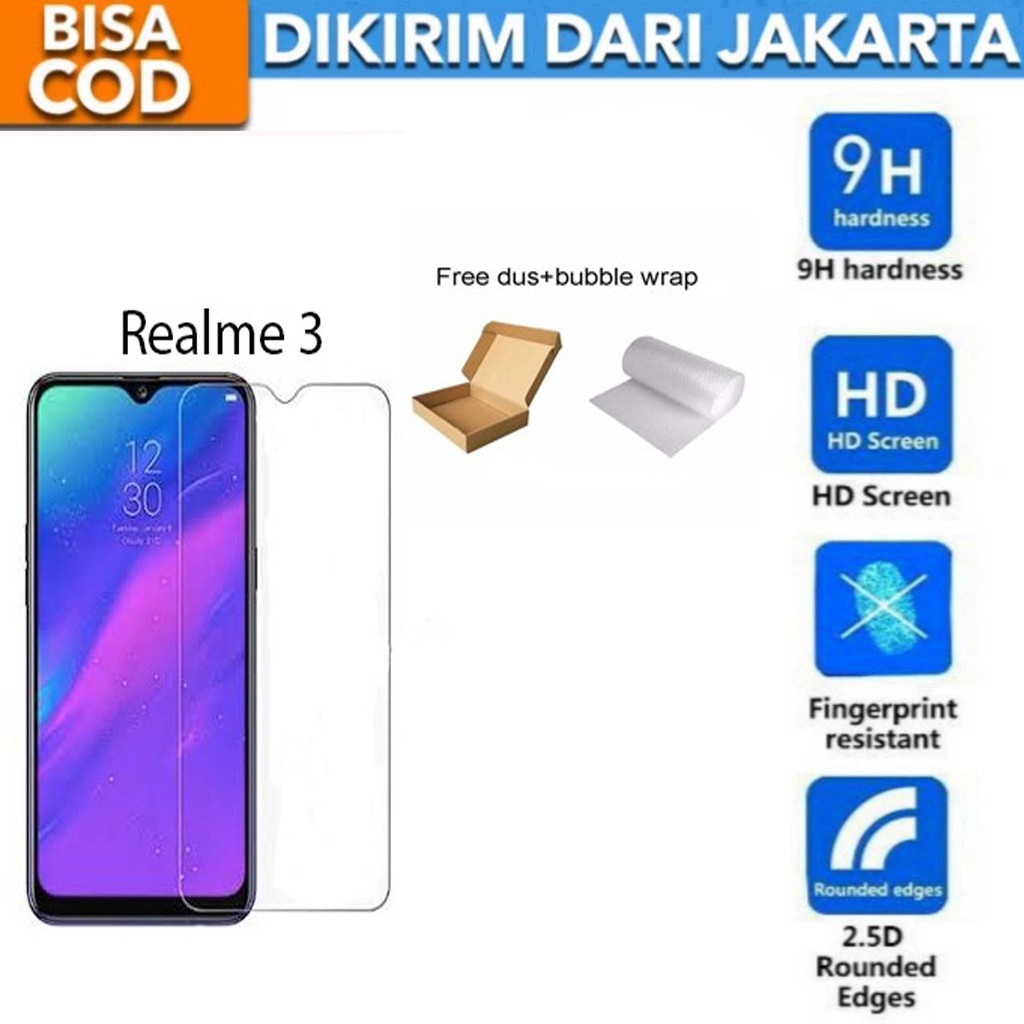 Realme 3 Tempered Glass Screen Protector Anti Gores