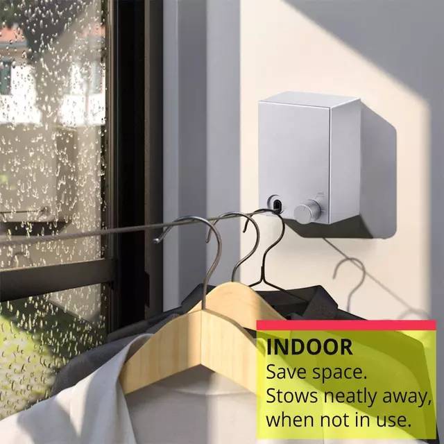 RETRACTABLE CLOTHESLINE/JEMURAN BAJU PORTABLE INDOOR OUTDOOR/ JEMURAN TALI RETRACTABLE/JEMURAN BAJU RETRACTABLE