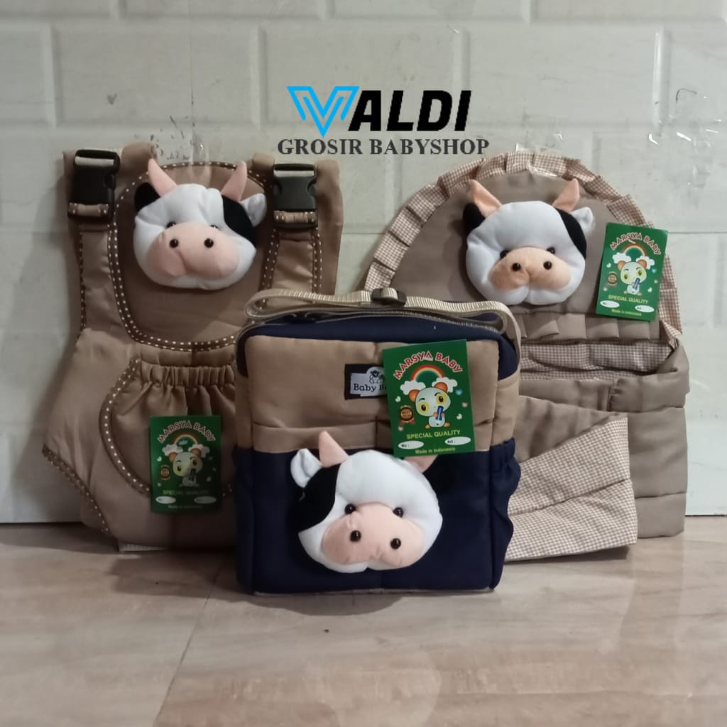 Paket Hemat ( 3 in 1 ) Tas Bayi Sapi Gendongan Bayi Sapi Gendongan Ransel Bayi