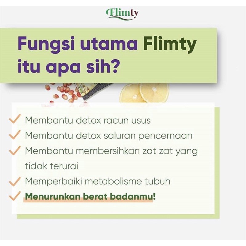 Flimty Fiber Pelangsing Original 1Box = 16 Sachet Diet Detox Antioksidan Penurun Berat Badan BPOM HALAL