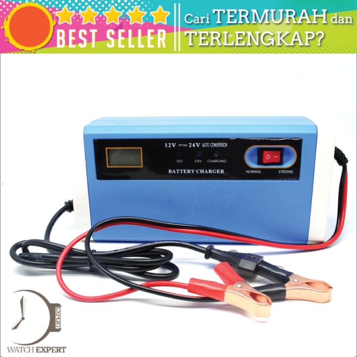 BISA COD Charger Aki Mobil Motor Lead Acid 12-24V 10A with LCD - Taffware UD21