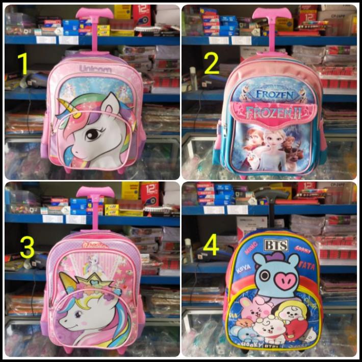 Tas Sekolah Troli Anak Tk Karakter Cantik