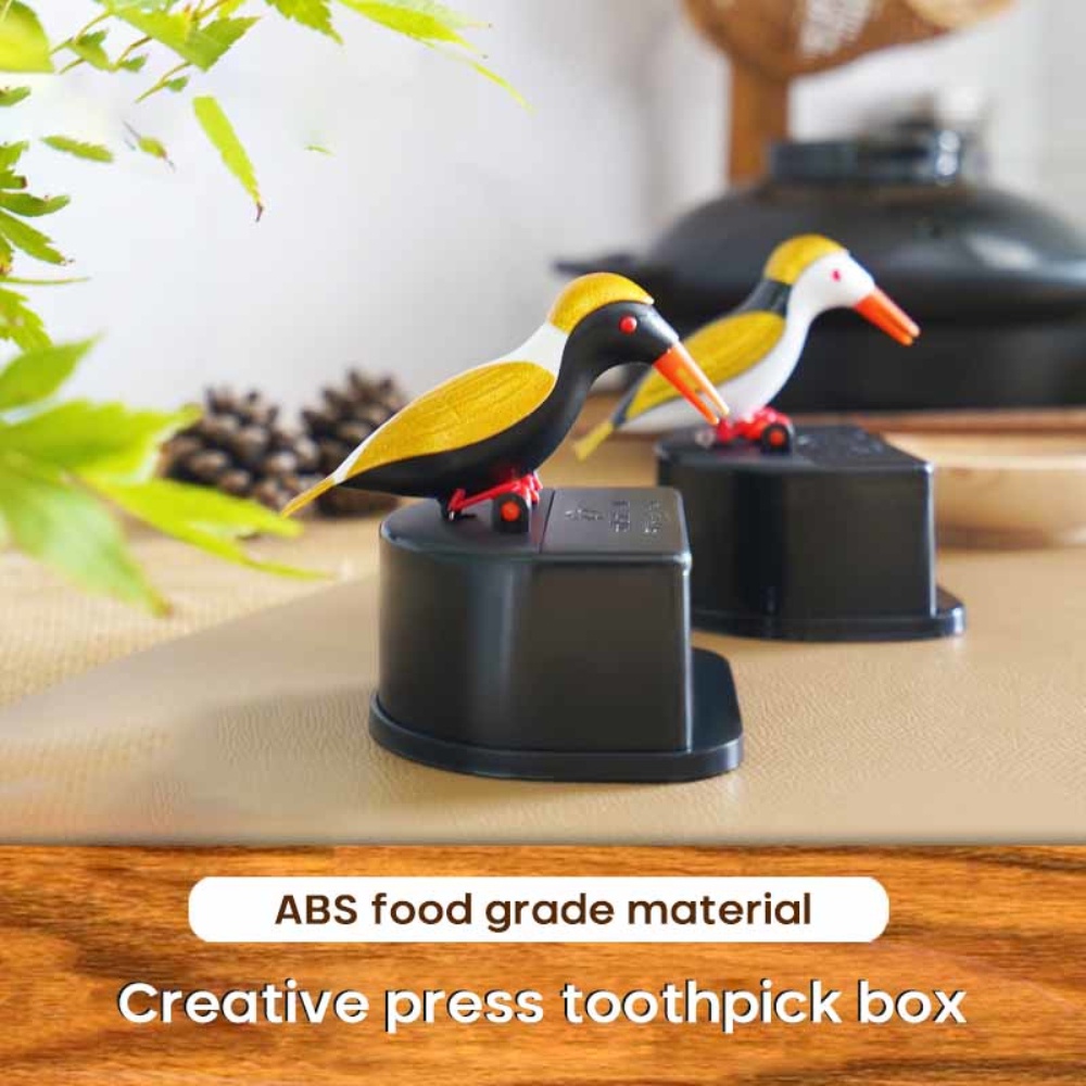 Kotak Tusuk Gigi Model Tekan Otomatis Desain Burung
