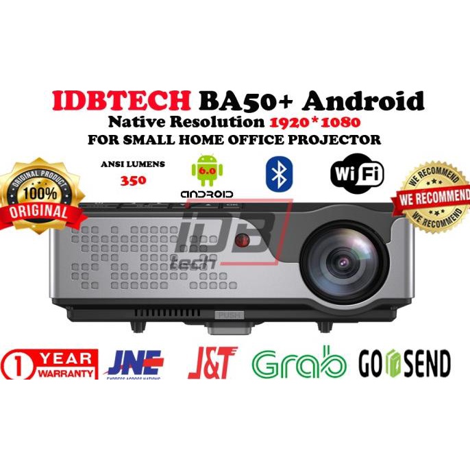 IDBTECH BA50+ LED PROJECTOR ANDROID version 350 ANSI LUMENS, BA50 Termurah