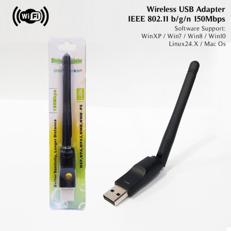 Mini USB WiFi Antena . Antena Wireless USB Adapter 150 Mbps . Adaptor Penangkap Signal WiFi . Penangkap Radar Sinyal WiFi PC Laptop Notebook