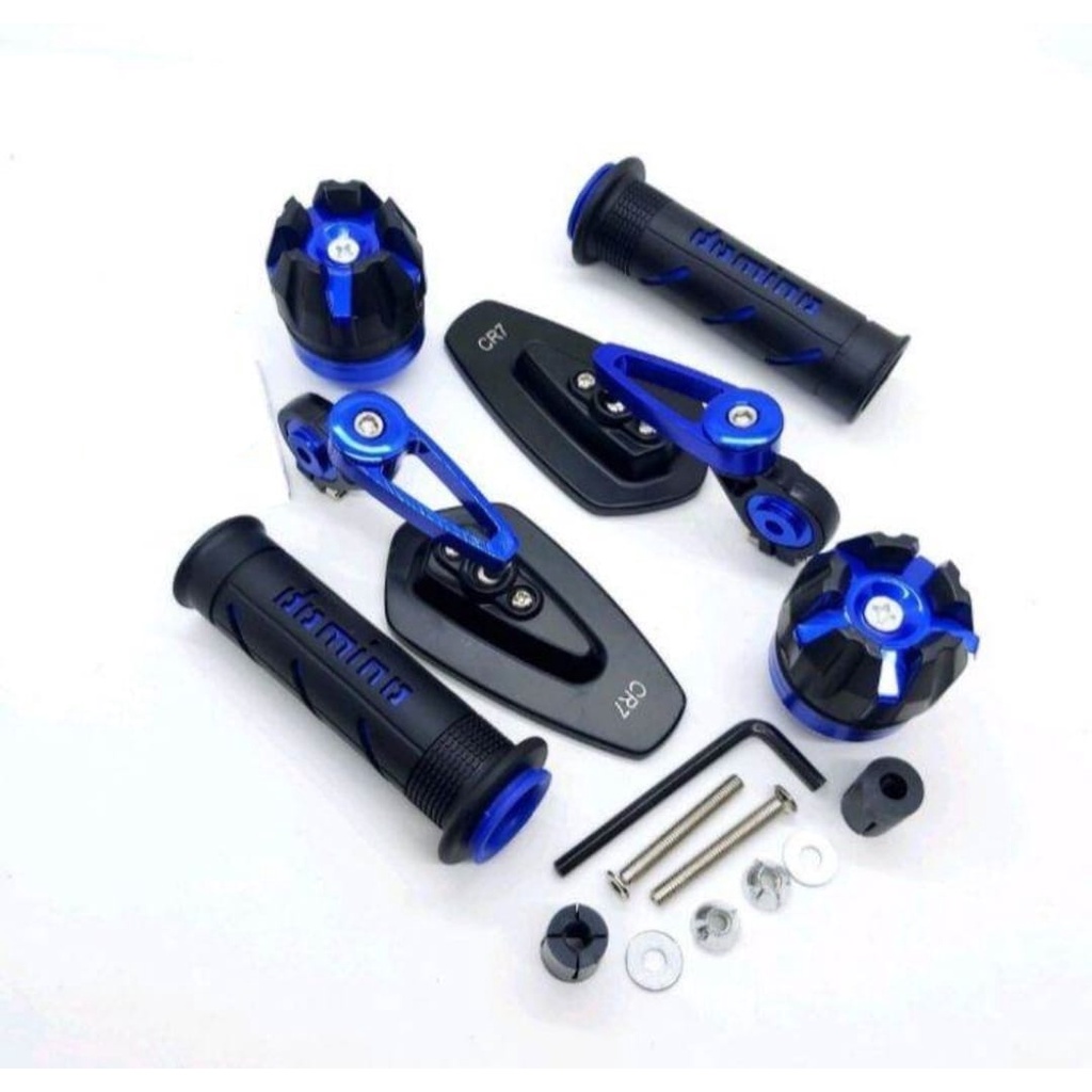 PAKET 3 ITEM #SPION JALU OVAL+HANDGRIP DOMINO+JALU AS RODA# UNIVERSAL BISA SEMUA JENIS MOTOR METIC DAN RACING