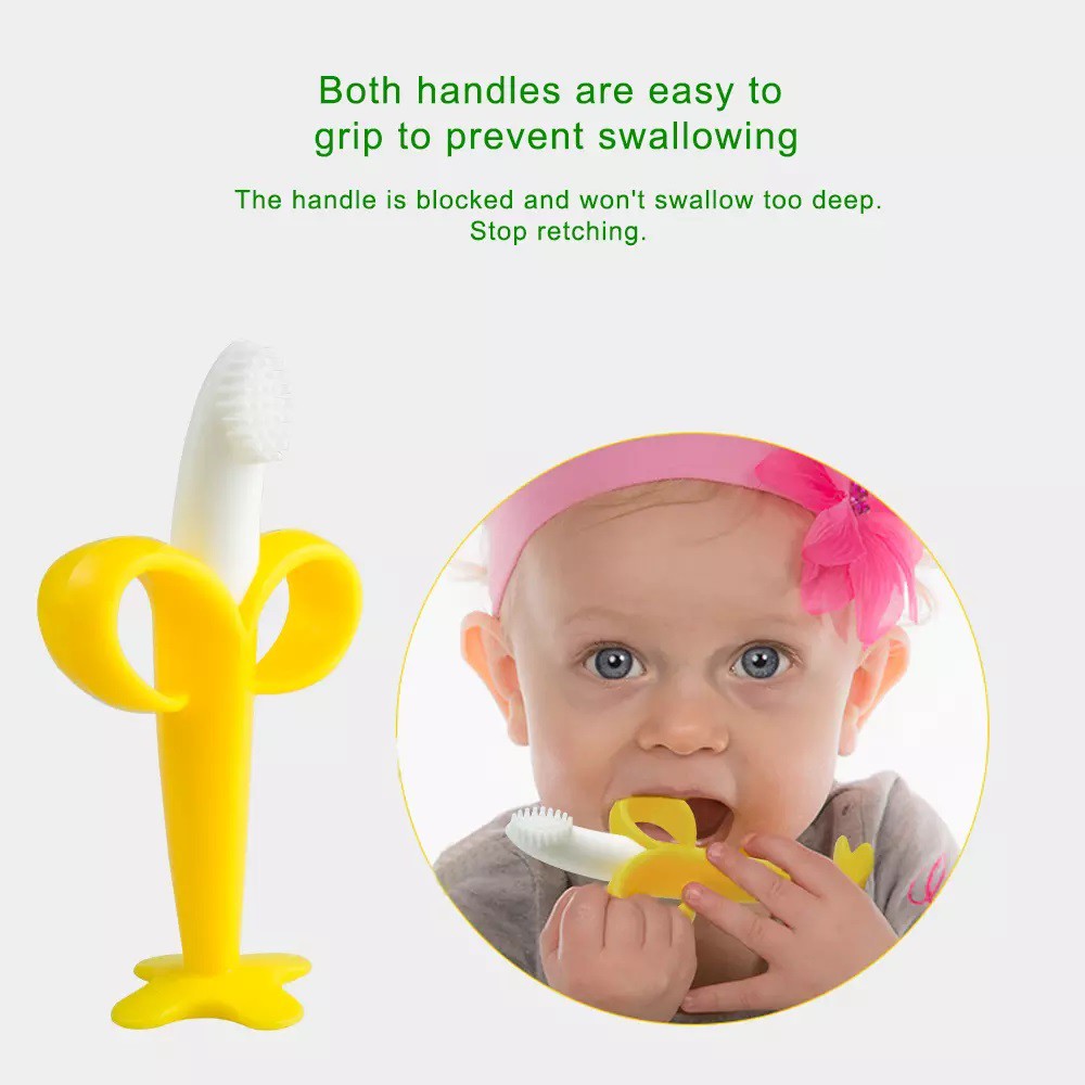 Teether Bayi Bentuk Buah Pisang dan Sikat Gigi - Baby Fruit Teether &amp; Toothbrush