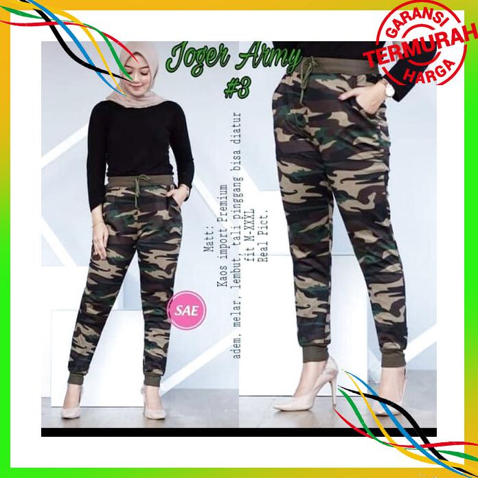 OLAHRAGA CELANA JOGER ARMY WANITA OLAHRAGA ZUMBA LARI SENAM SEPEDA BAYAR COD