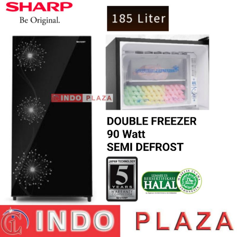 KULKAS SHARP 1 PINTU SJ-X197W-DW Double Freezer