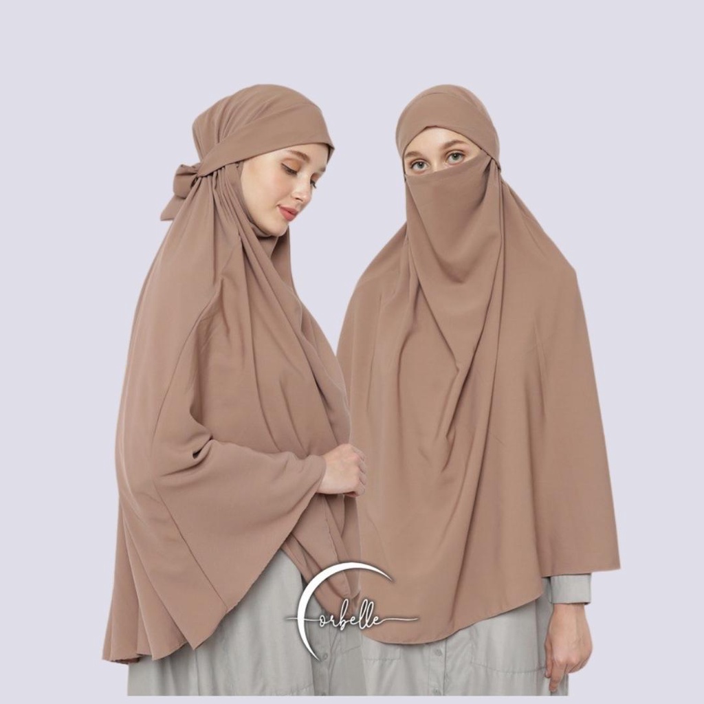 FRENCH KHIMAR JUMBO 2in1 HIJAB NIQAB SYAR'I CADAR WOLFIS