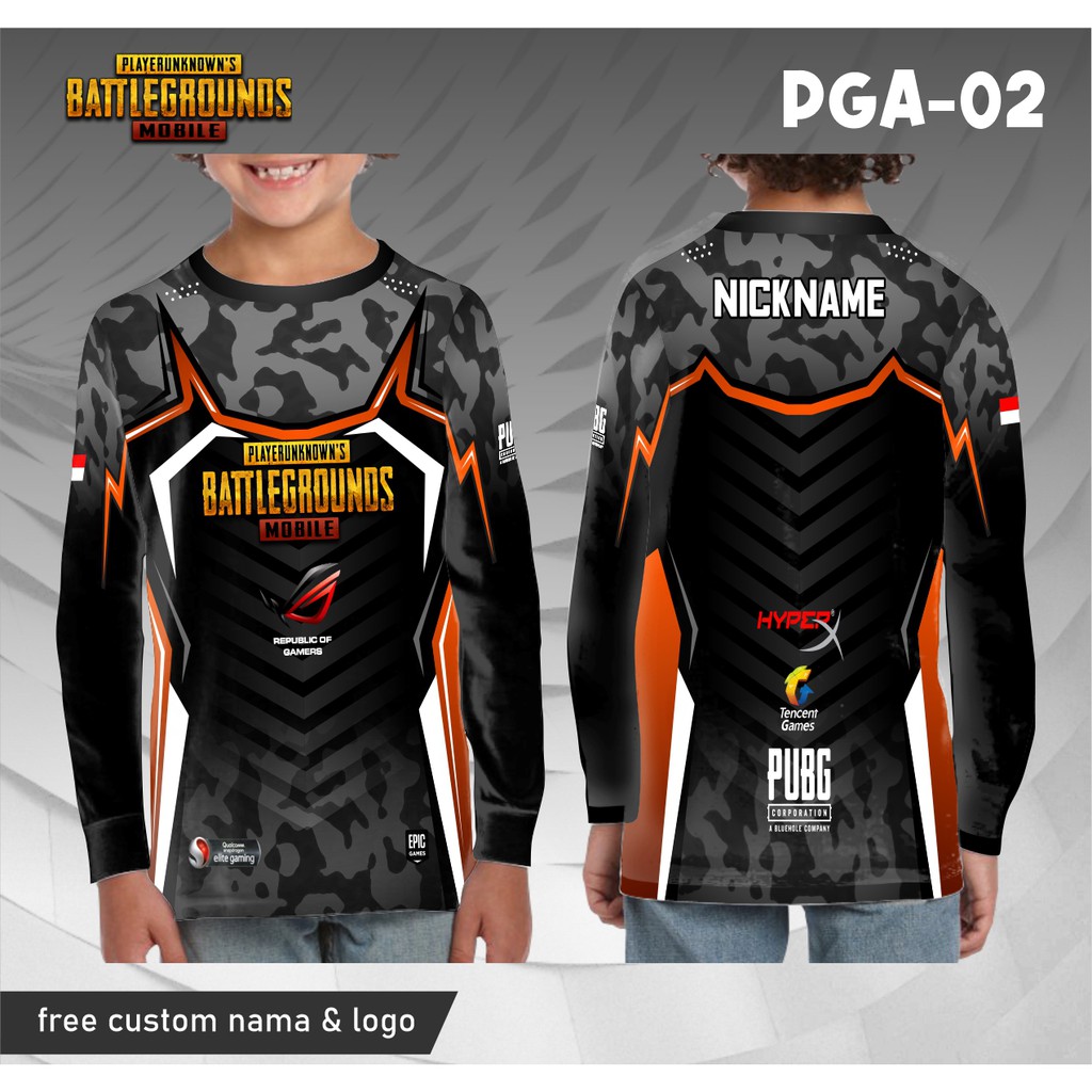 Jersey anak e sport pubg baju game kaos gamer lengan panjang