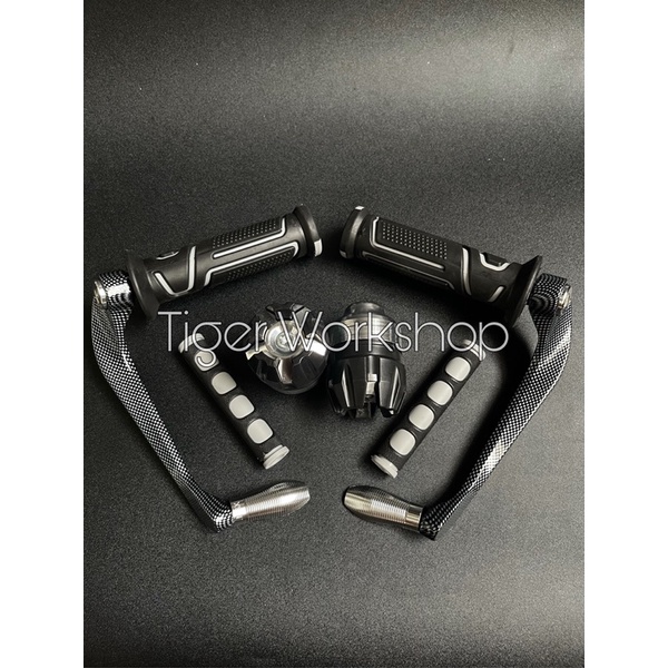 Paket Proguard Karbon plus Hangrip TDR plus Jalu As plus Karet Handle (Universal Semua Motor)