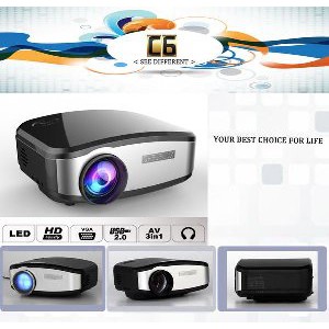 TERMURAH Proyektor Cheerlux C6 Mini Projector Portable Led Lcd 1200 Lumens Tv