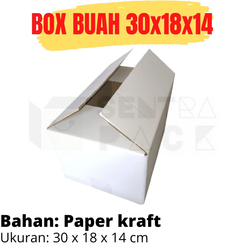 

Kardus Box 30x18x14cm Mutiara Karton Buah Packing Hampers Polos sentrapackmalang