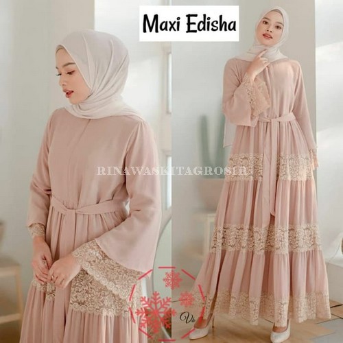 Gedeik Baju Gamis Wanita Terbaru 2021 Gamis Jumbo Ld 120 Melar 14 NV267 Maxi Edisha Coksu [Gamis 01