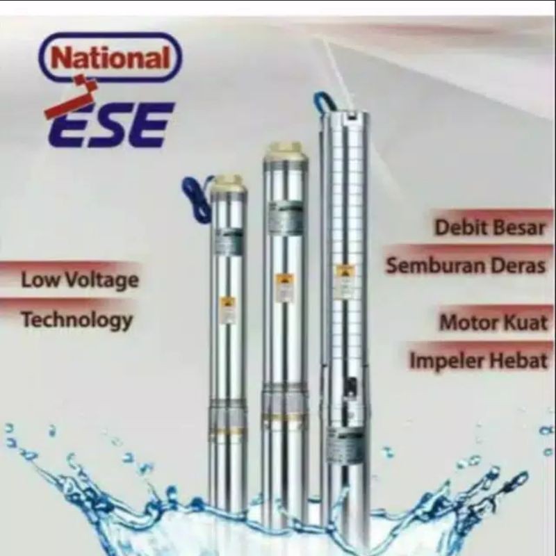 NATIONAL ESE Pompa air celup satelit sumersible 3 inch 0,33 HP tanpa kabel
