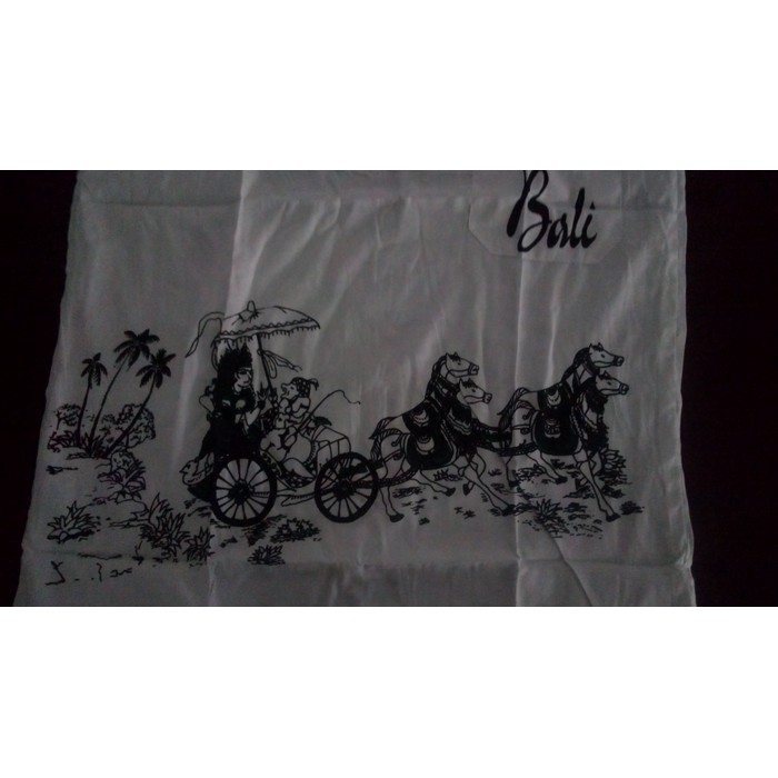 kemeja putih khas bali oleh oleh souvenir bali motif kereta