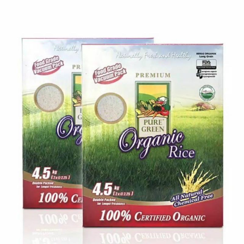 

Puregreen Organic Rice Beras Organik White Long Grain - Paket 2 x 4,5 kg (BEST SELLER)