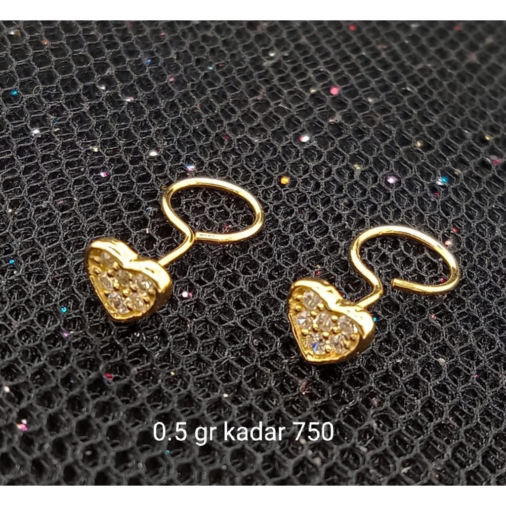 NEW Anting Emas 17 K - 0.5 gr Kadar 750 - 3008