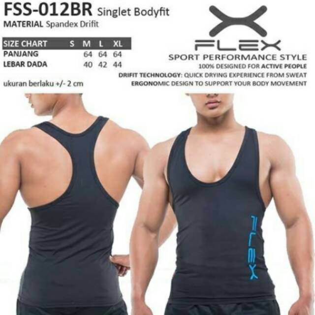 Singlet sport fitness bodyfit FLEX biru