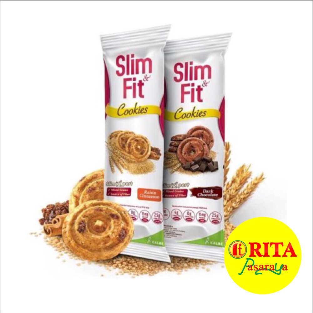 

Slim & Fit Cookies Dark Chocolate / Raisin Cinnamon 22gr / Cemilan Sehat