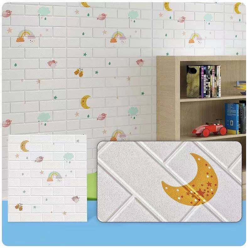 Wallpaper Foam 3D Stiker Dinding Dekorasi Minimalis Rumah Motif Lucu Ukuran 70 x 77 cm-4