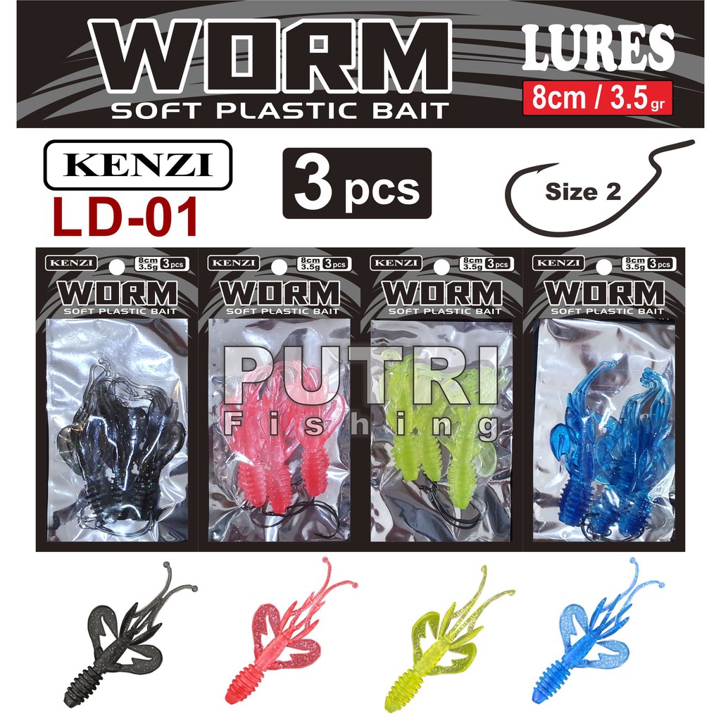 Soft Lure Bait Udang Cumi Cacing LD01 BY01 SS01