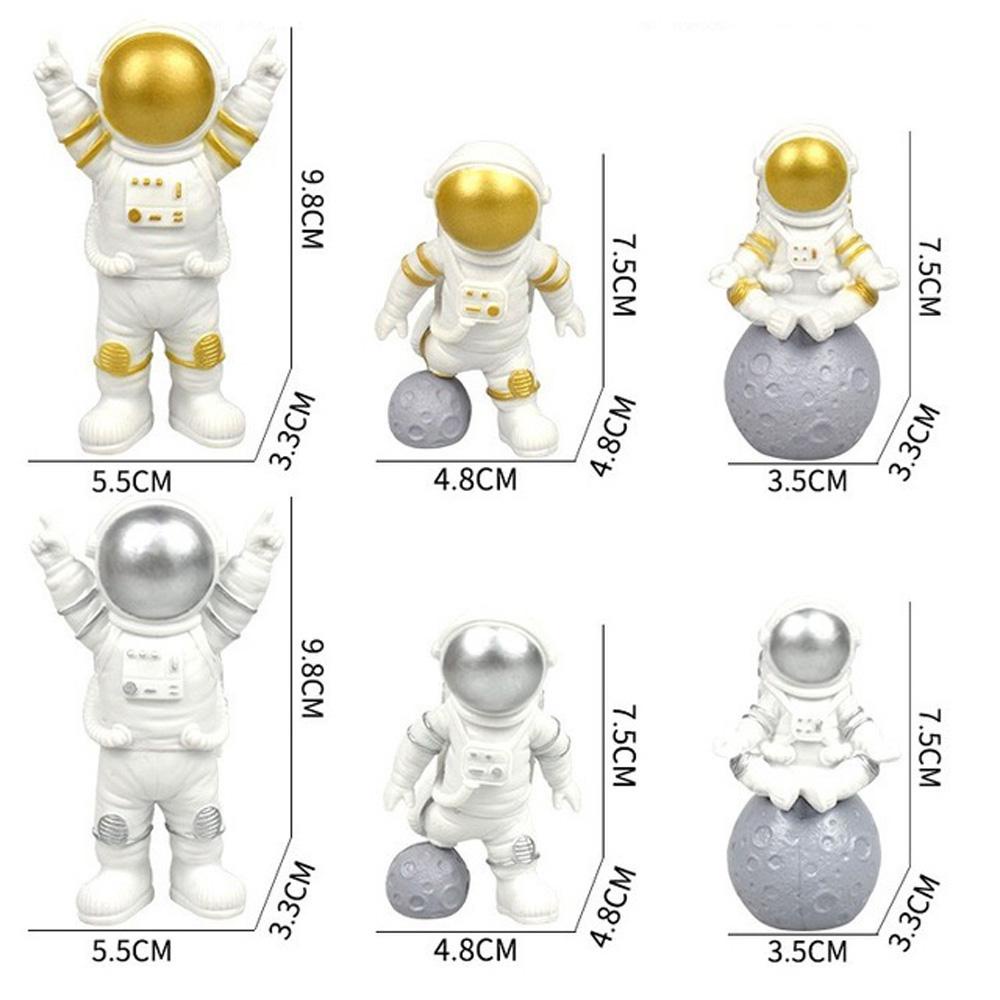 [Elegan] Astronot Figure Lucu 3pcs Spaceman Party Miniatur Anak Model Aksi