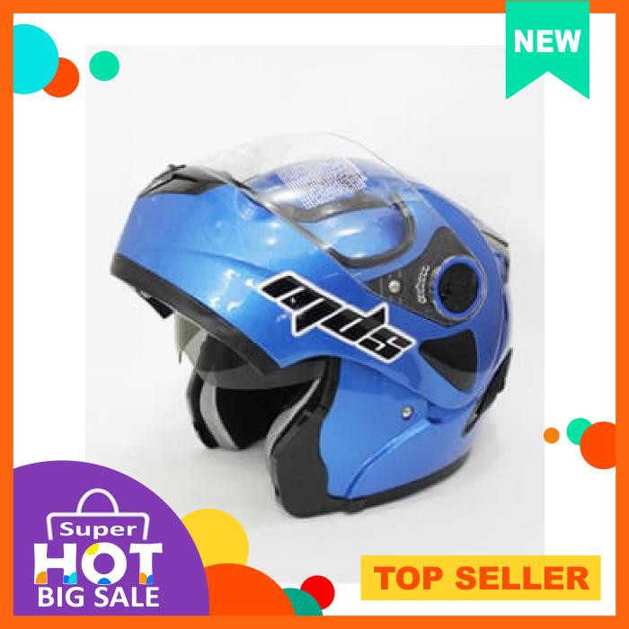 HELM MDS PRO RIDER FLIP UP MODULAR BLUE FULLFACE FULL VISOR