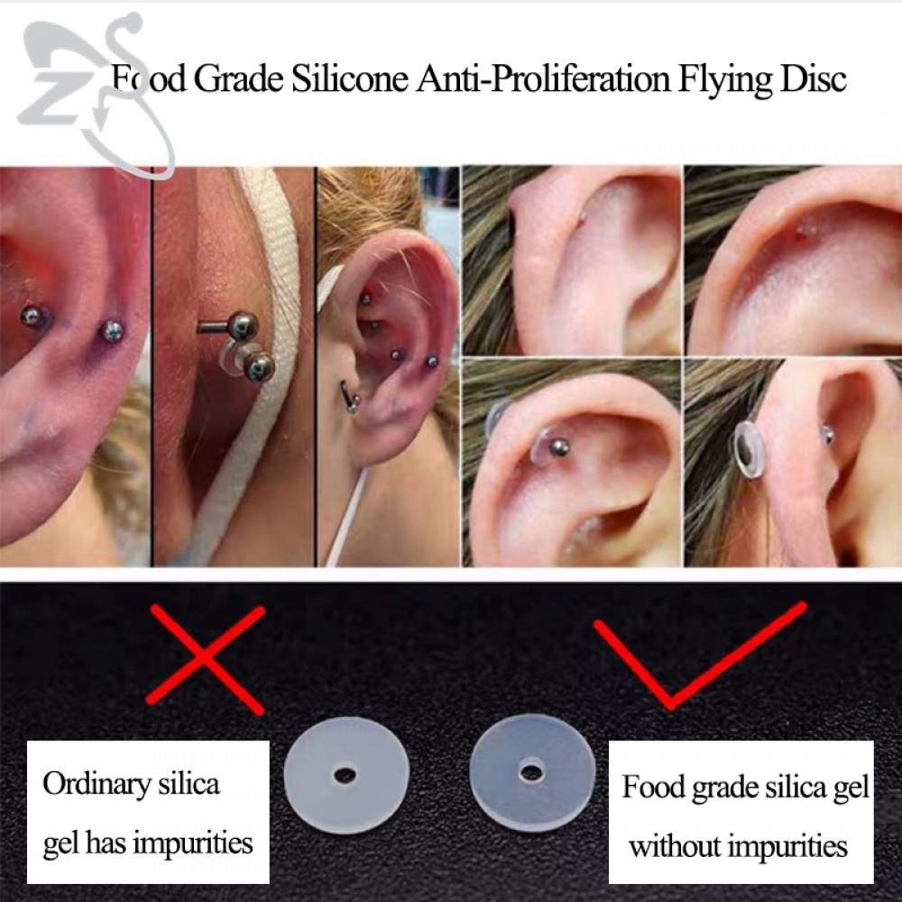 6-200Pcs/lot Silicone Nopull Piercing Healing Discs Flexible Anti Hyperplasia Saucer Ear Nose Soft Gasket Tragus Anti Invagination