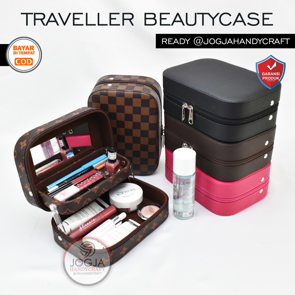 BARU - Traveller Beautycase / Case makeup / Travel Tas Kosmetik Pouch Jogja Handycraft