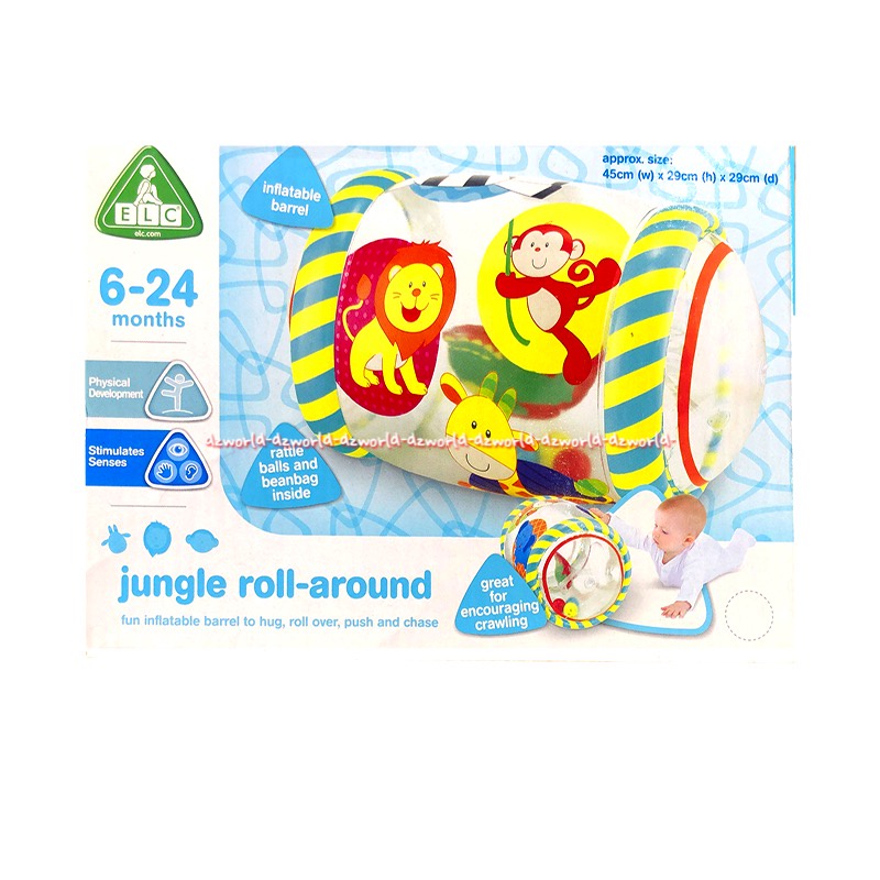 ELC Jungle Roll Around 6-24Month Mainan Balon Tiup Rolling Guling Anak Inflatable Barrel Jungleroll