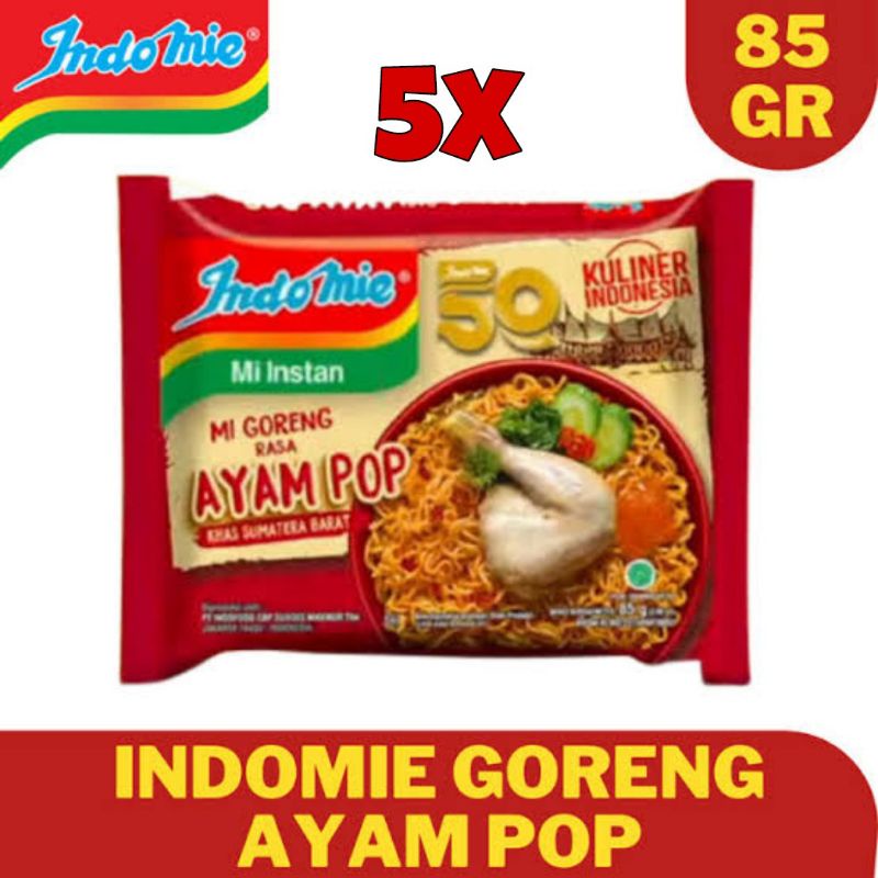 Jual INDOMIE GORENG AYAM POP ISI 5 PCS / INDOMIE VARIAN TERBARU ...