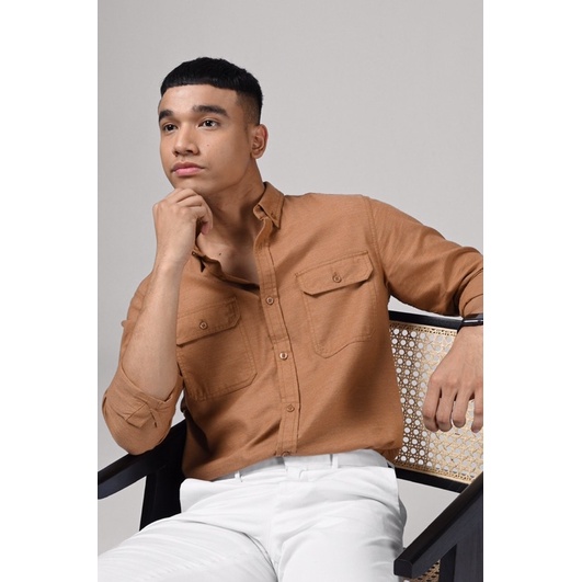 Preloved Kalpen Shirt Kemeja Preppstudio Brown