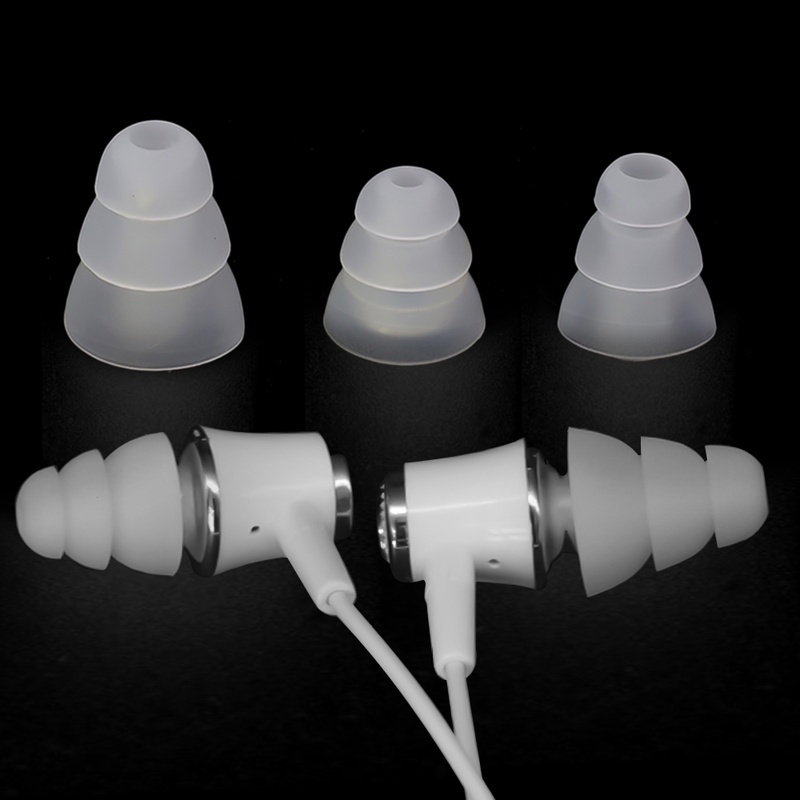 1 Pasang Earbud Pengganti Bahan Silikon Tiga Lapis Untuk Earphone In-Ear Universal